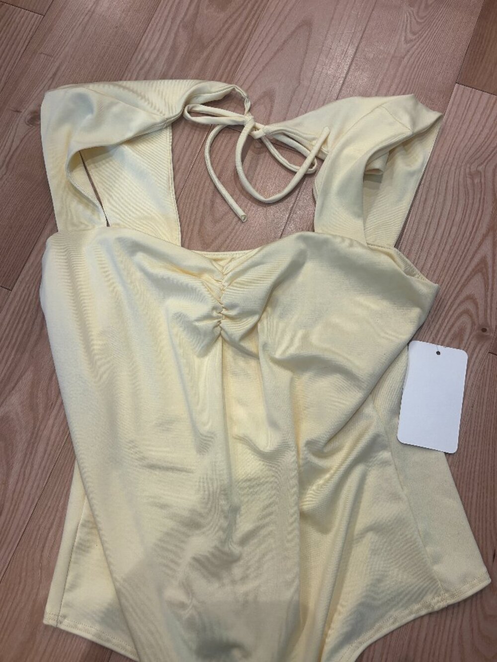 Gaze Pale Yellow Bodysuit | Women's S NWT